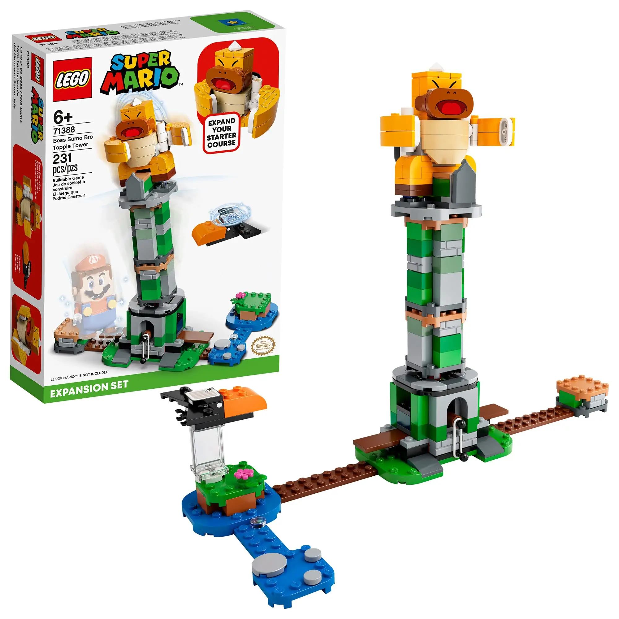Lego Super Mario Boss Sumo Bro Topple Tower Expansion Set 71388 Building Kit; Giocattolo Da Collezione Per Bambini; Nuovo 2021 (231 Pezzi)