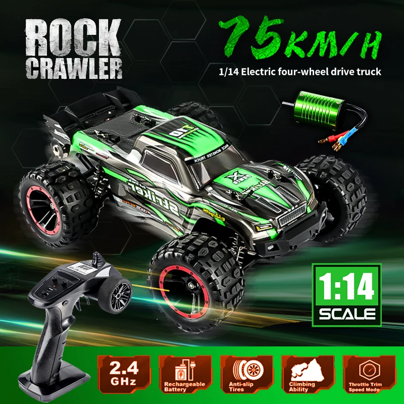 2105A T10 1:14 Brushless Big Foot Rc Car 4Wd Telecomando Ad Alta Velocità Veicolo Off Road Drift Racing Giocattoli Modello Rc Professionale