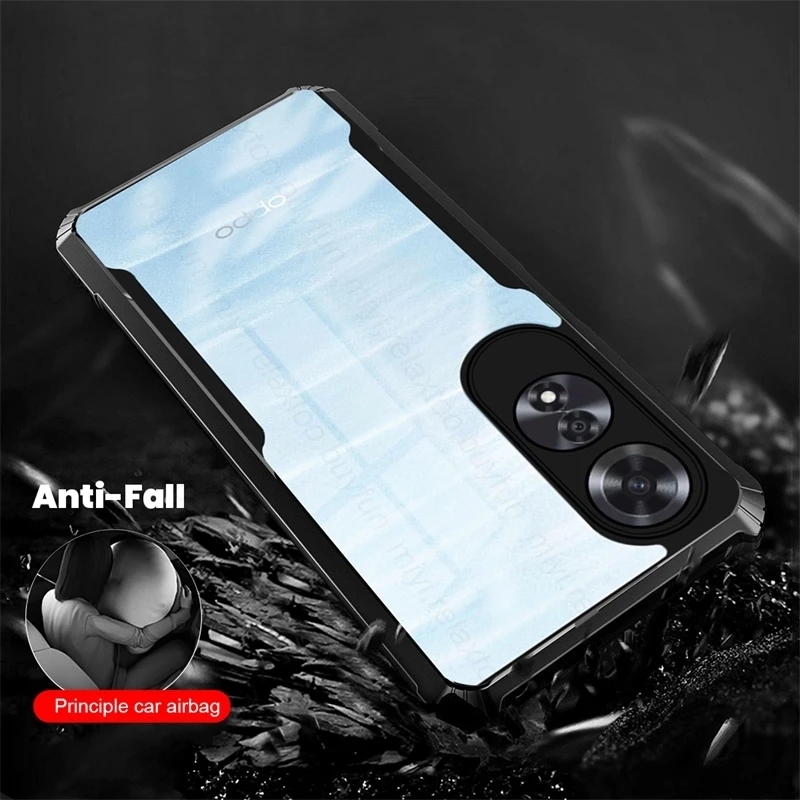 Ultra Clear Shockproof Armor Case for Oppo A60 - Transparent Acrylic with Camera Protection