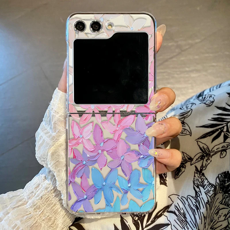 Floral Oil Painting Clear Hard Case