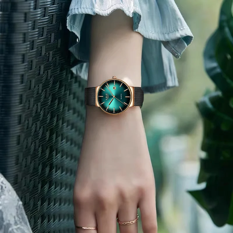 2023 LIGE Luxury Women Watch Fashion Mesh Stainless Steel Wristband Rectangle Digital Female Clock Women's Watches Montre Femme
