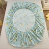100%Cotton Bed Sheets Flower Printed Fitted Sheets for Bed sábanas para camaQueen/King Bed Sheet Cotton(without pillowcase) 6