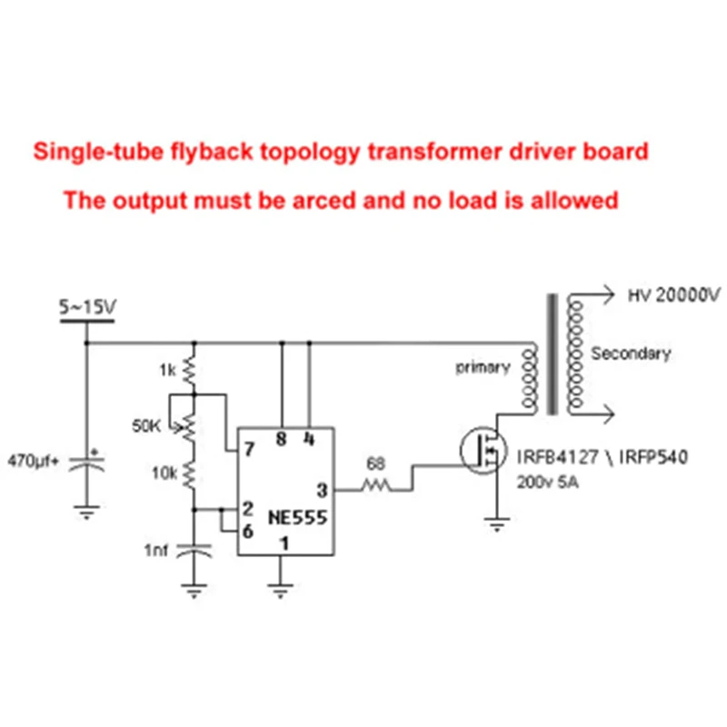 Description Picture 4 of item20KV High Frequency High Voltage Transformer Ignition Coil Inverter Driver Board Fume Purifier Negative Ion Generator Hot