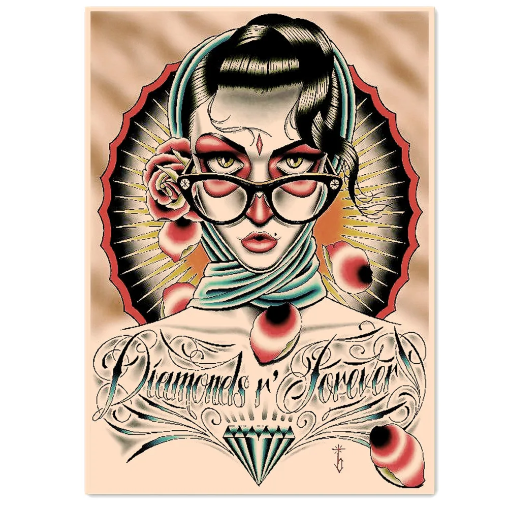 

Gothic Tattoo Art Wall Hanging Pictures Vintage Kraft Paper Poster Poster and Prints Home Decor Painting Room Wall Sticker Mural