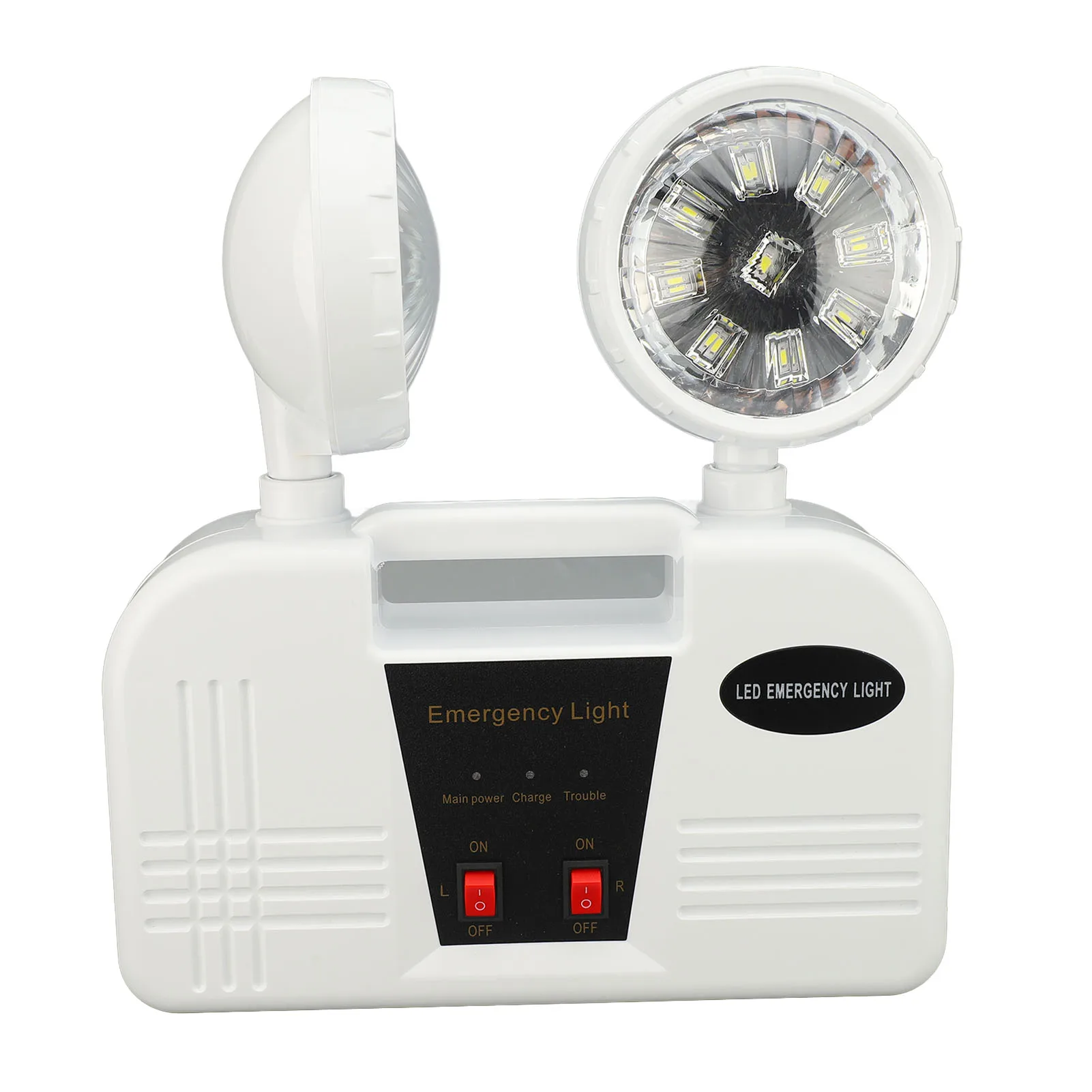 Double Head Emergency Light Emergency Light 2 Head Bright White 9W LED Lighting for Office Business