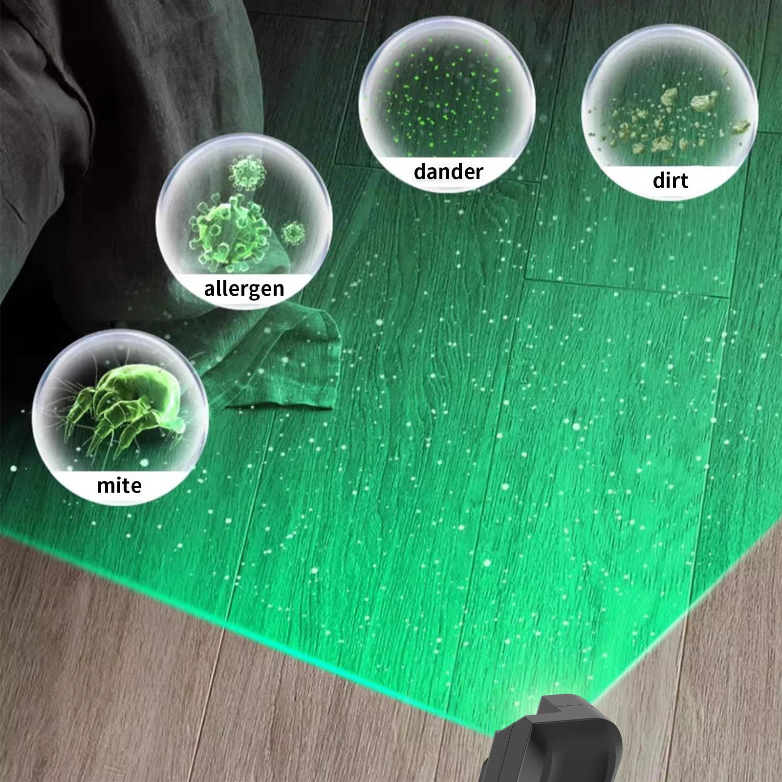 Plastic Vacuum Cleaner Dust Display Light with USB Charging