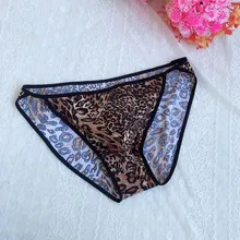 Leopard Thongs And G Strings Men Sexy Print Underwear Penis Pouch Panties Men's Bikini Briefs Cueca Comfortable Soft Panties A50