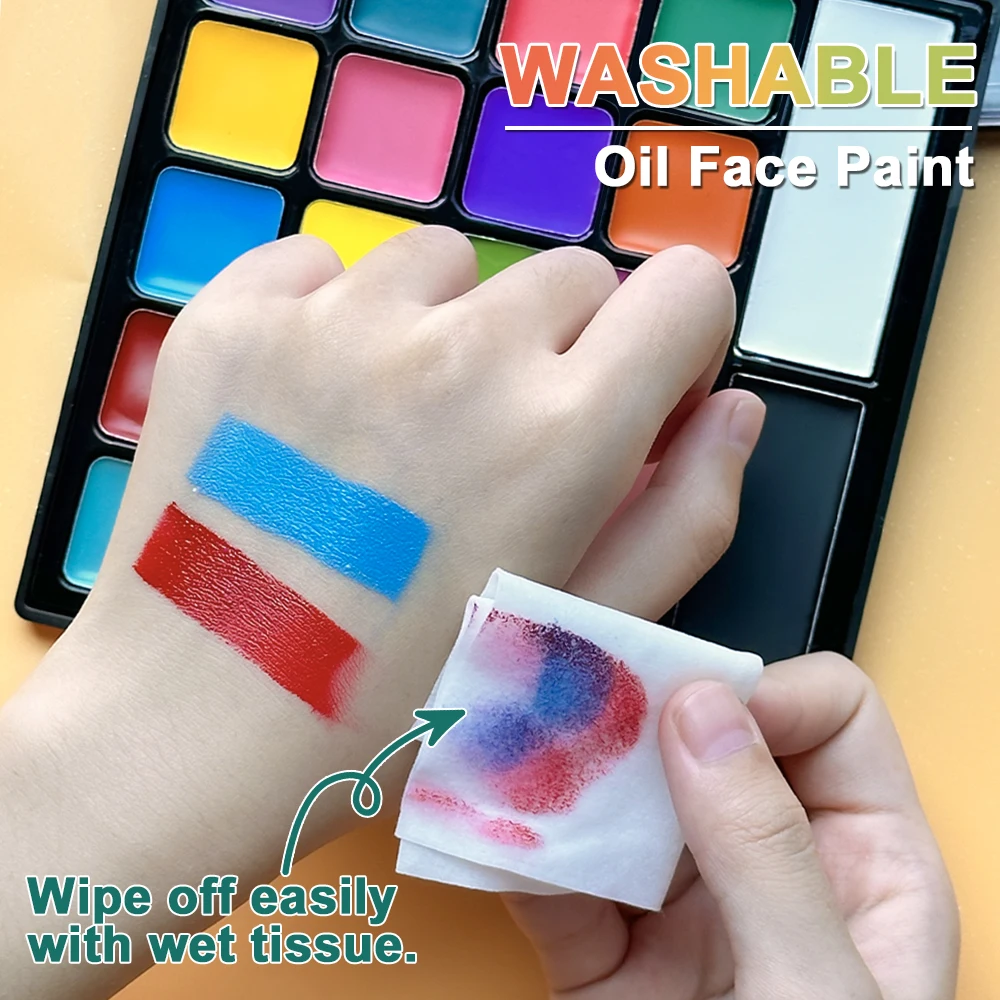 Beauty Makeup Face Body paint palette Cosmetic 22 Color oil Painting Palette Facial Paint Artist Pigment for Halloween Party 4