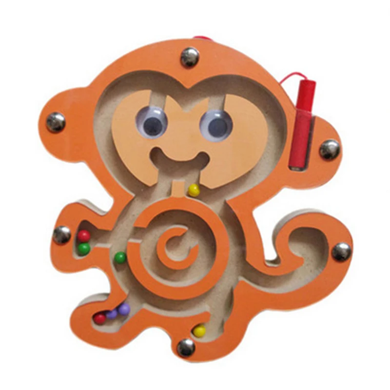Montessori Brinquedos Labirinto de Madeira com Caneta Magnética para Crianças, Labirinto Puzzle, Tabuleiro de Habilidade Motora Fina, Jogos para