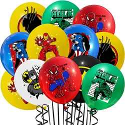 Super Hero Balloons The Avengers Spiderman Iron Man Hulk Superman Theme Latex Ballons Kids Boy Birthday Party Decoration Balloon