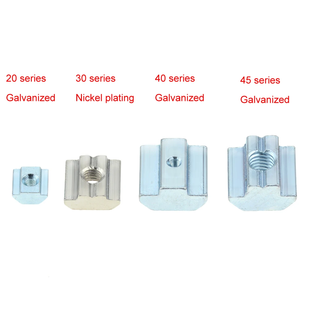 

20/50pcs Aluminum Extrusion T Block Square Nuts M3 M4 M5 M6 M8 M10 Sliding Hammer Nut for Fastener Profile 2020 3030 4040 4545