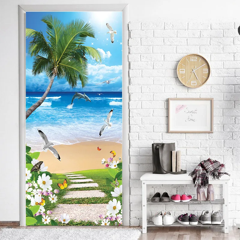 Affiche de Porte 3D Auto-adhésive Paon Style Vitrail - 70 x 190 cm Décoration Murale Affiche de Porte 3D Auto-adhésive Paon Style Vitrail - 70 x 190 cm Décoration Murale