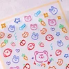Lovely Colored Graffiti Bear Rabbit Cat Puppy Carrot Fishbone Stars 3D Flat Self Adhesive Nail Art Stickers Cute Manicure Decals 2