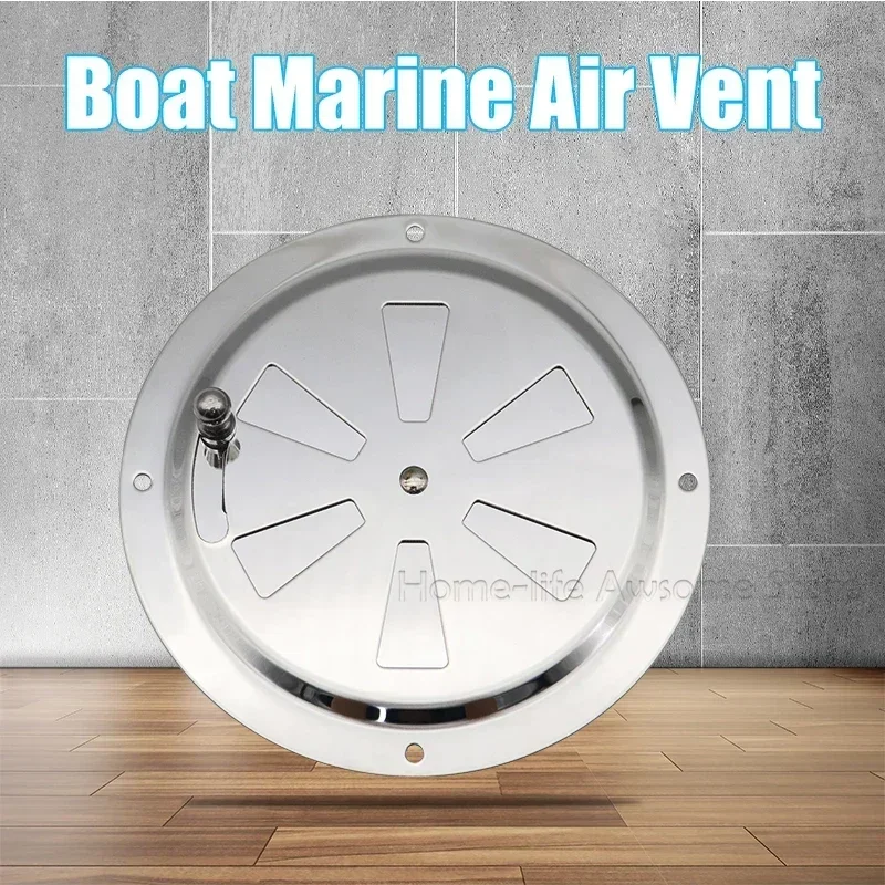 Air vent grille air louver vent 125mm stainless steel 316 boat marine round grille ventilation louvered ventilator grill cover side knob opening