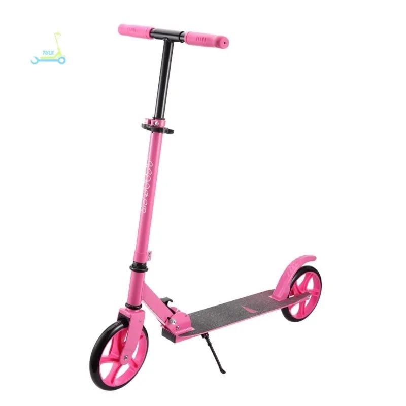 TULX Foldable Scooter With Two Wheel Folding Double Braking System Multi Speed Adjustment Wear Resistant Tires For Safer Safety