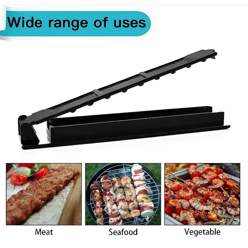 Single Row Kebab Maker BBQ Meat Skewer Making Machine Reusable Plastic Barbecue Skewer Maker Kebab Preparation Camping BBQ Tools kebab maker