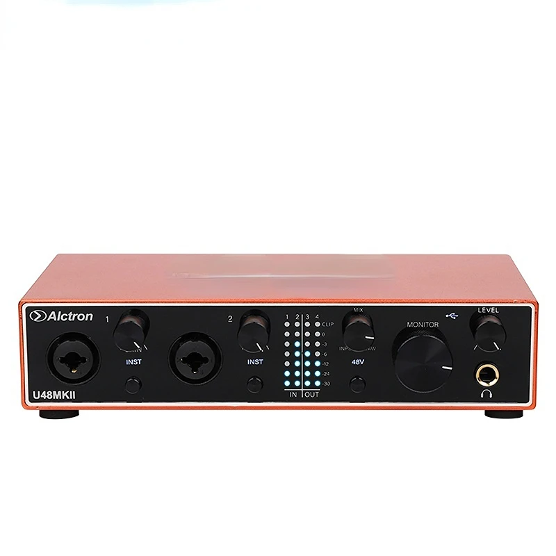 

U48MKII USB Одноканальный Аудио интерфейс отображение в режиме реального времени для записи, изготовления дубинга, песен и поздних модификаций