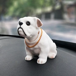 Adorable Bobble Head Dog Ornament for Car Dashboard or Tabletop Décor (Bulldog)