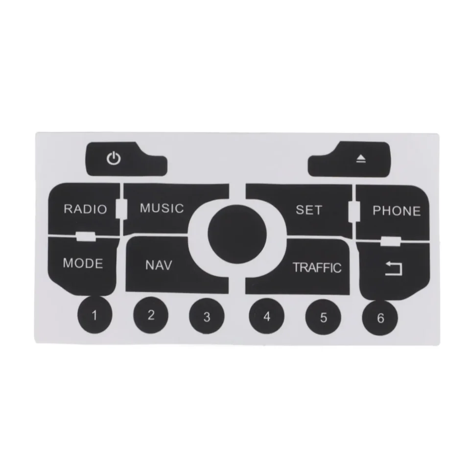 Autocollant Réparation Bouton Radio Navigation Peugeot 3008 308 - PVC Noir, Restaure L'apparence Des Boutons Usés