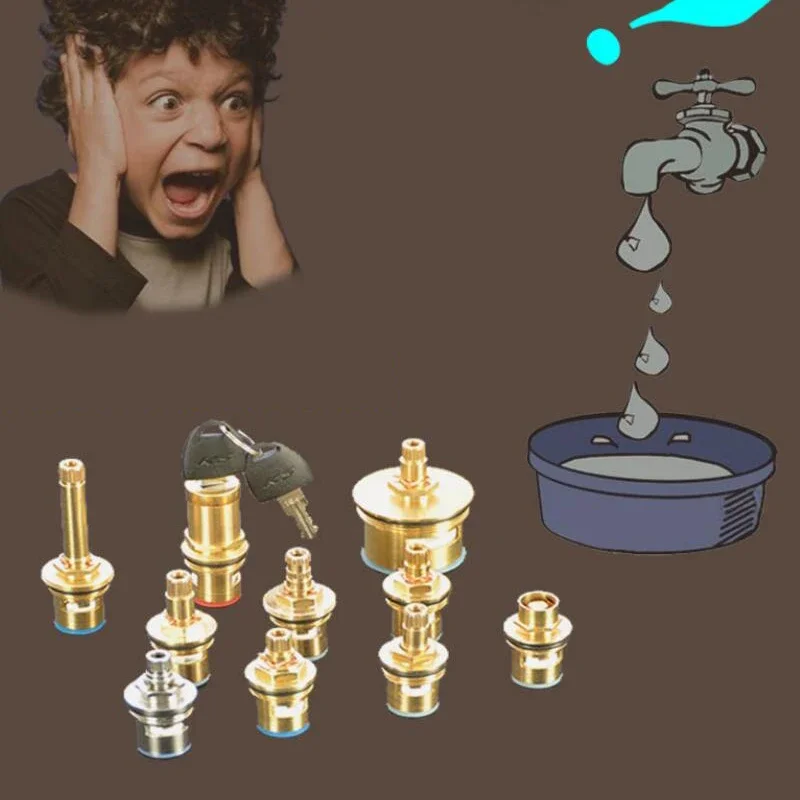 1PCS Faucet Copper Valve Core Cold and Hot Water Quick-opening Triangle Valve Switch Ceramic Core Copper Head Repair Parts