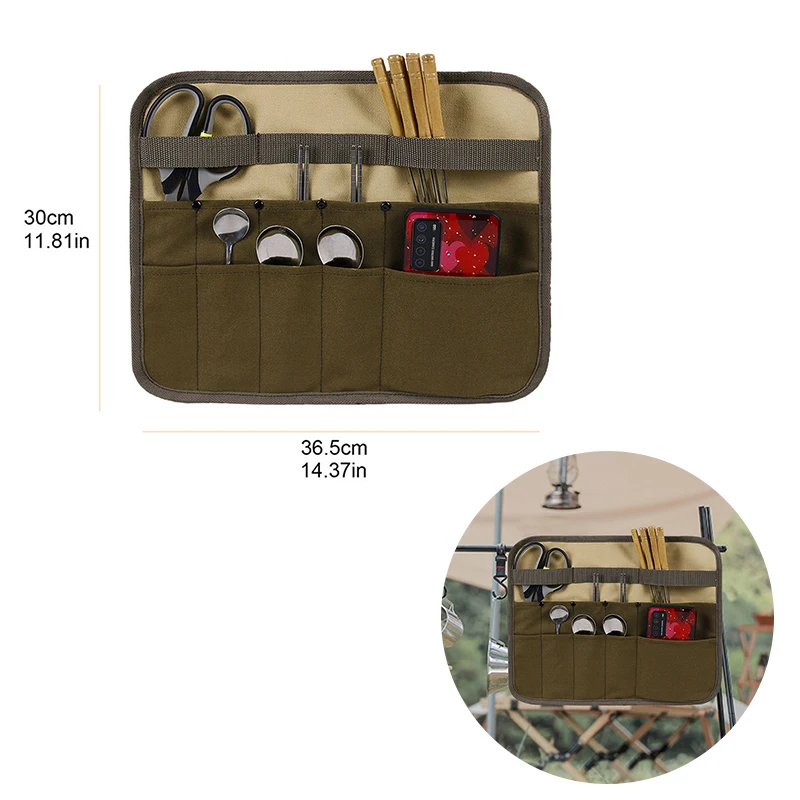 Sac de rangement de vaisselle de pique-nique en tissu Oxford 900D, sac de  rangement de couverts de Barbecue portables, sacs de support suspendus