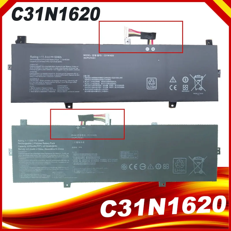 Bateria do Portátil para Asus Zenbook Ux430 Ux430ua Ux430un Ux430uq Ux430uq-gv015t Pro Pu404 Pu404uf 11.55v 50wh C31n1620 - Imagem 2