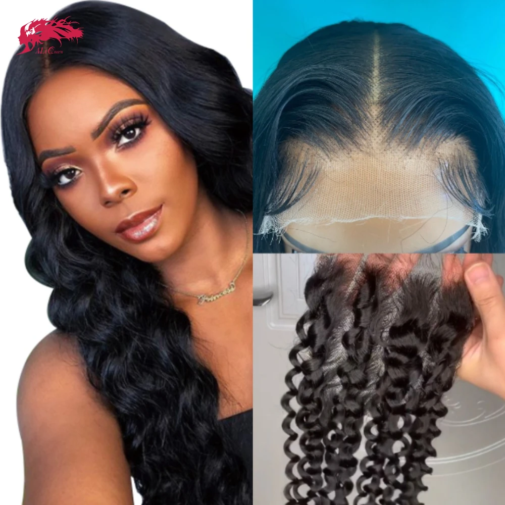 Ali Queen Natural Wave 13x6&13x4 hd Lace Frontal Braizlian Raw unprocessed human hair 2x6 5x5 6x6 HD Lace Closure