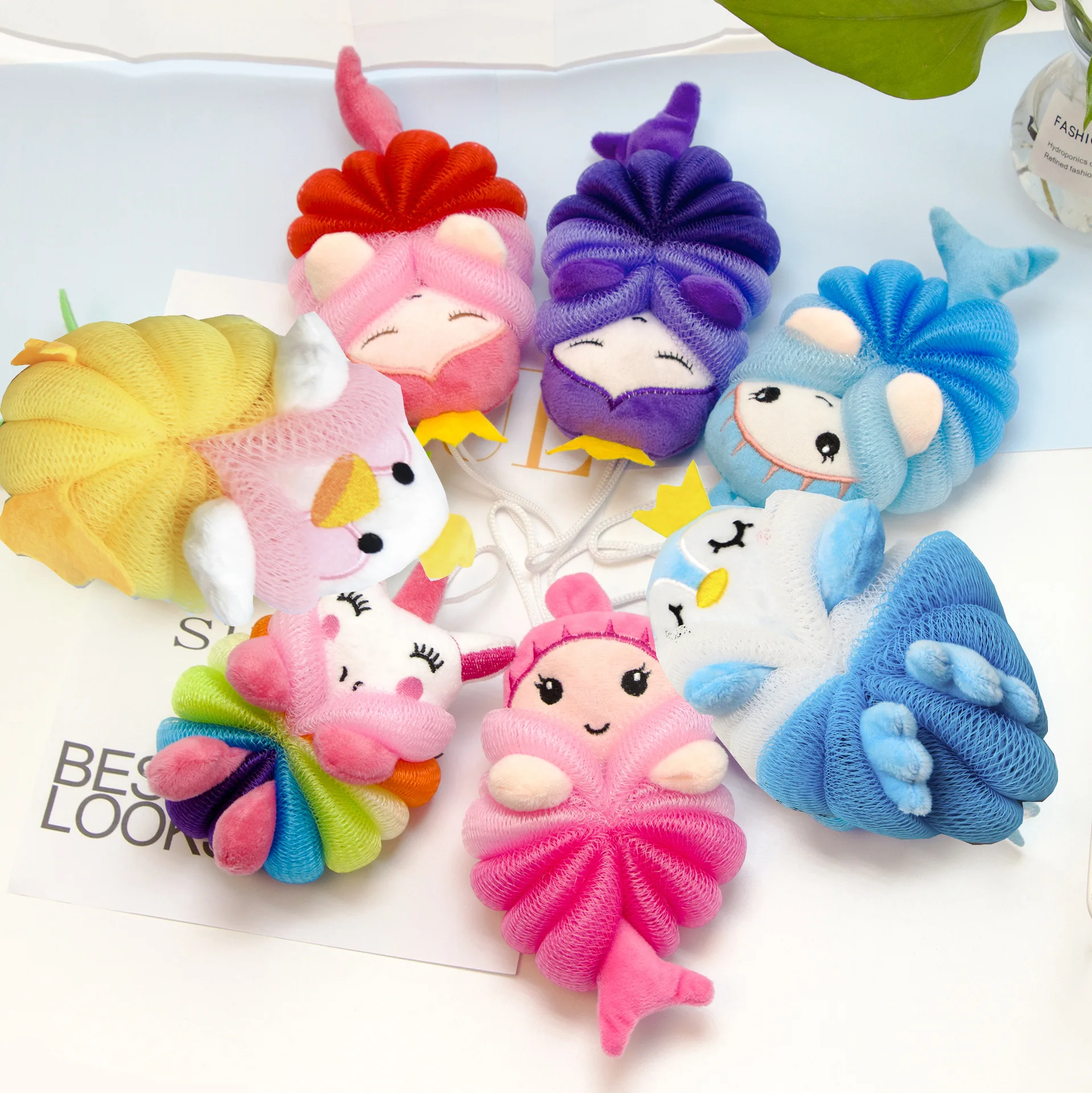 Baby Bath Sponge Bath shower kids novelty loop bath sponge Cartoon Cute Bathing Toiletries Bath wipe