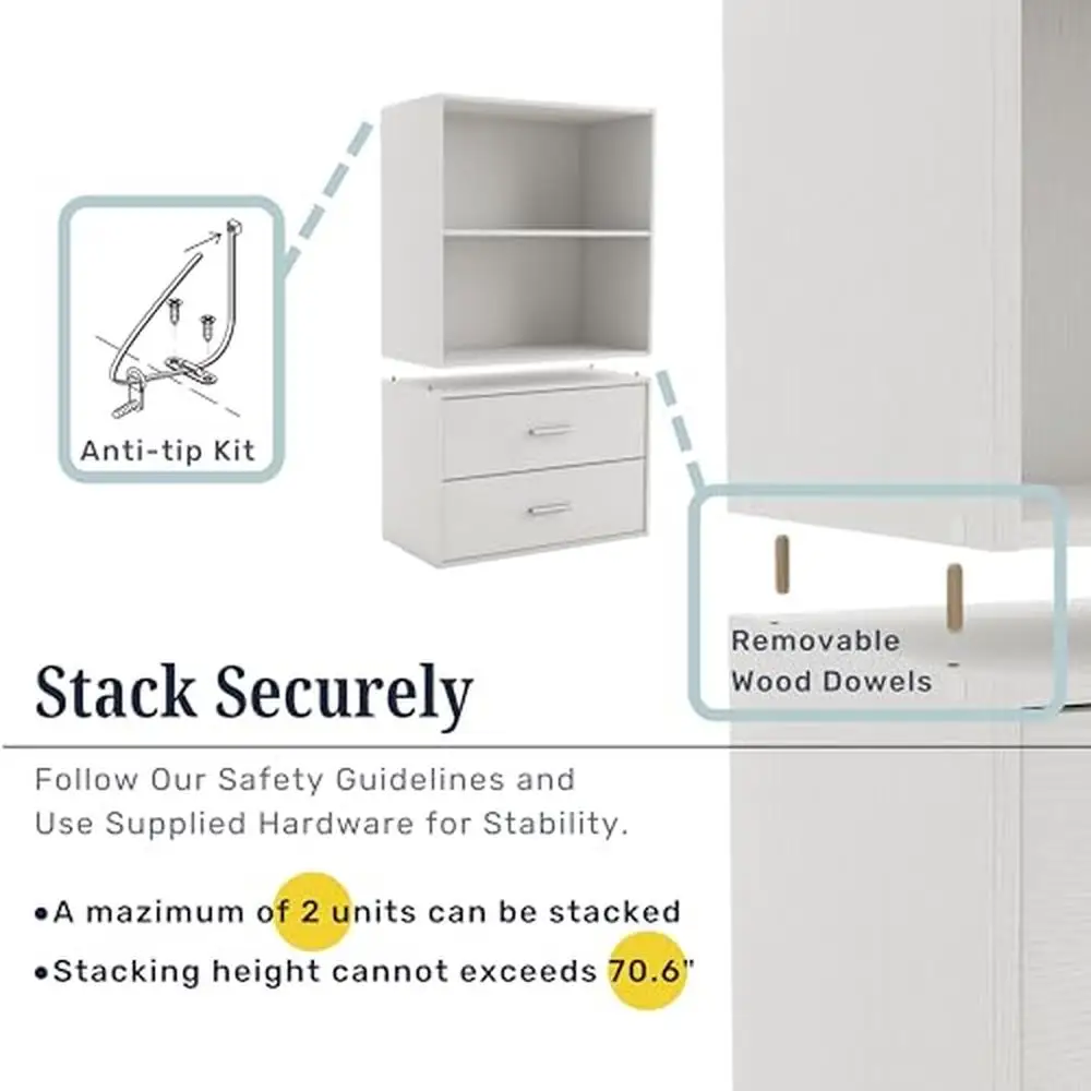 Wood Cube Storage Organizer with Doors Stackable Bookcase Pantry Dorm Room Decor & Bedroom Organizer Small Spaces Space Saving 5