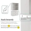 Wood Cube Storage Organizer with Doors Stackable Bookcase Pantry Dorm Room Decor & Bedroom Organizer Small Spaces Space Saving 5