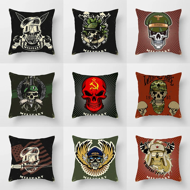Fodera Per Cuscino Con Teschio Del Fumetto Di Halloween Nightmare Before Christmas Cuscini Per Divano Per Auto Federa Per Cuscino Decorativo Per La Ca
