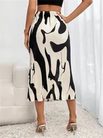 Dressy Casual Graphic Print Pleated Long Skirt 3