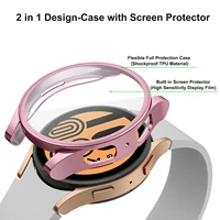 Coque en TPU + bracelet en Silicone pour Samsung Galaxy Watch 4 5 6 7 40mm 44mm, housse de protection d'écran pare-chocs pour Galaxy Watch 4 5 6 7 3