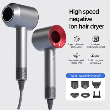 Bladeless high-speed hair dryer, negative ions, high power, silent and quick drying, portable, suitable for home and travel