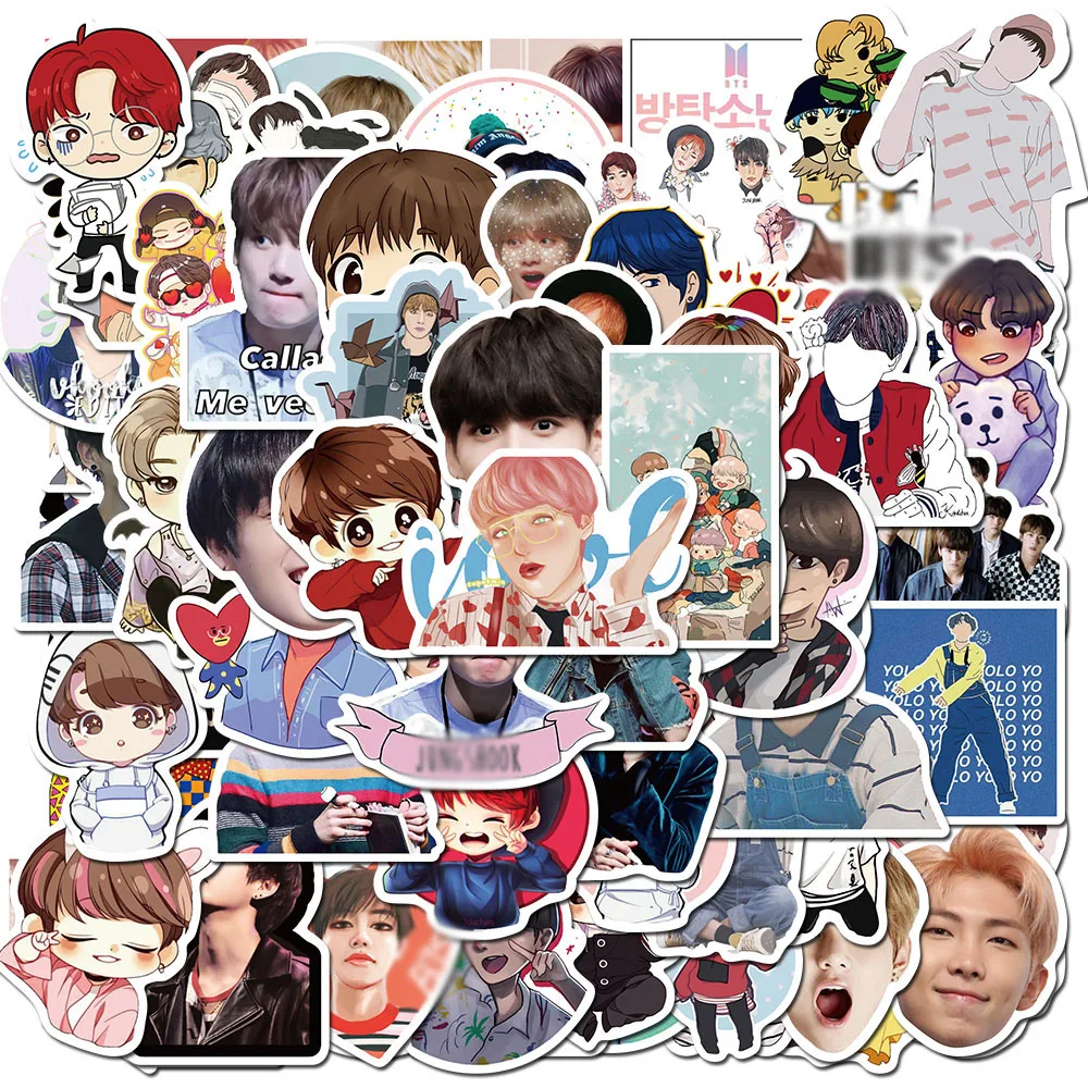 76pcs/pack Kpop Group Korea Singer Cartoon Stickers For Motorcycles Luggage Computer Laptop Gift Car Phone Water bottle Notebook rapper tupac 2pac casual backpack sports high school hiking travel hip hop singer daypack for men women laptop canvas bags