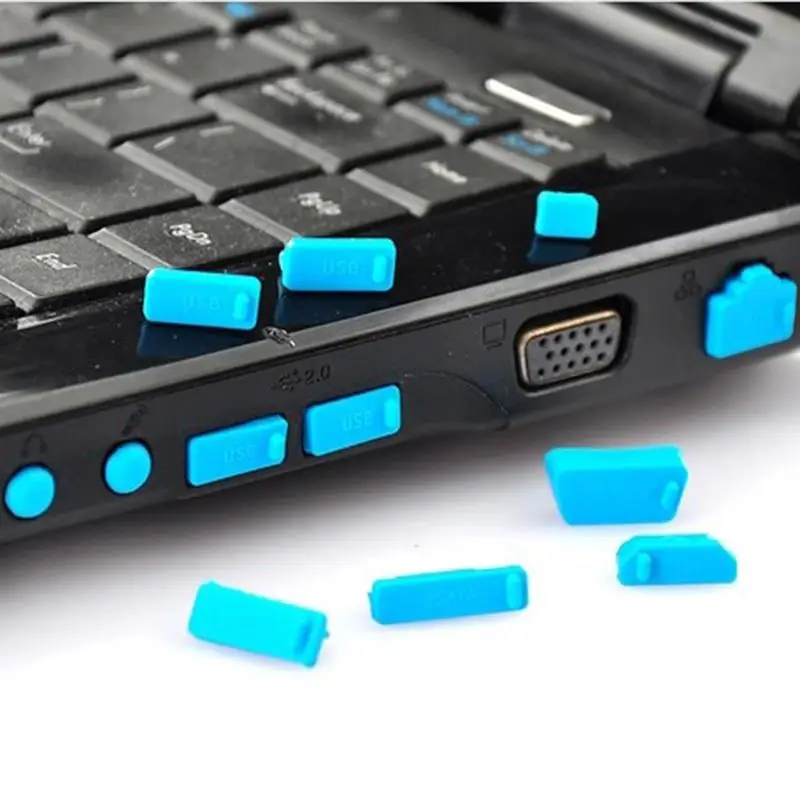 Universal Laptop Dustproof and Waterproof USB Port Covers - 16-Piece Set