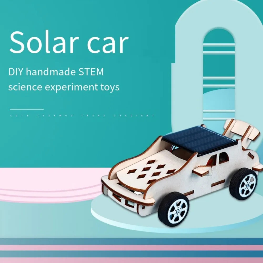 

Kids DIY Assembly Wooden Solar Powered Car Model Handcrafted Science Experiment Technology Toy Gift for Children Early Education