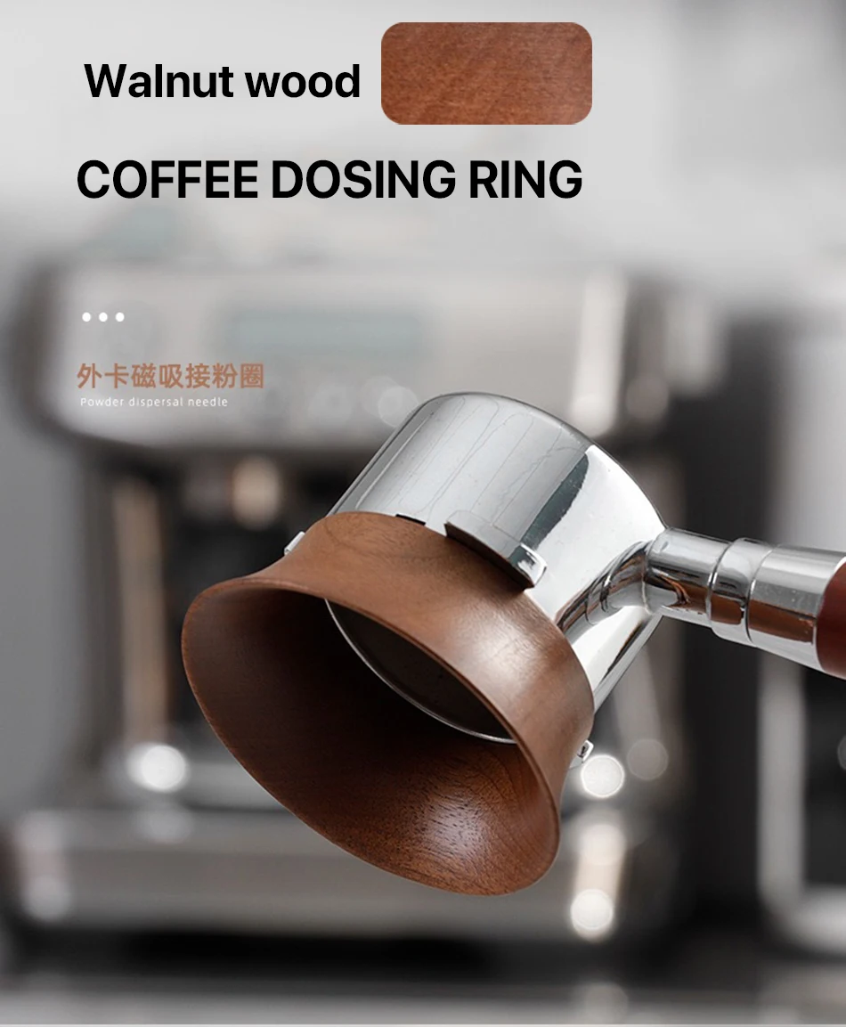 Description Picture 2 of item51/58mm Coffee Dosing Cup Walnut wood Espresso Dosing Funnel Brewing Bowl Portafilter Dosing Ring Coffee Accessories