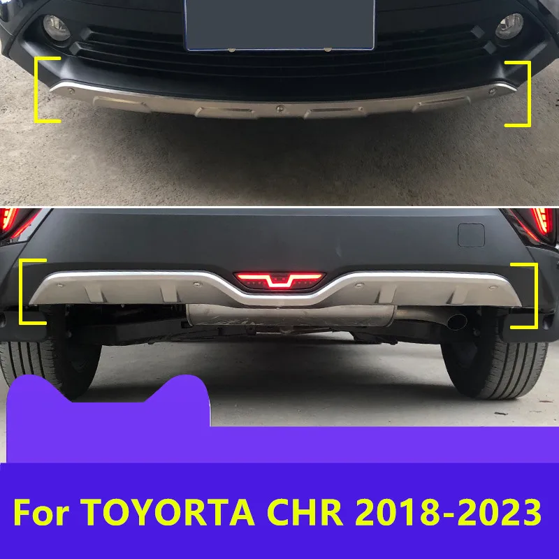 

Передний бампер из нержавеющей стали для TOYOTA CHR 2018-2023, совершенно новый задний бампер, защитная пластина, защитная полоса против столкновений