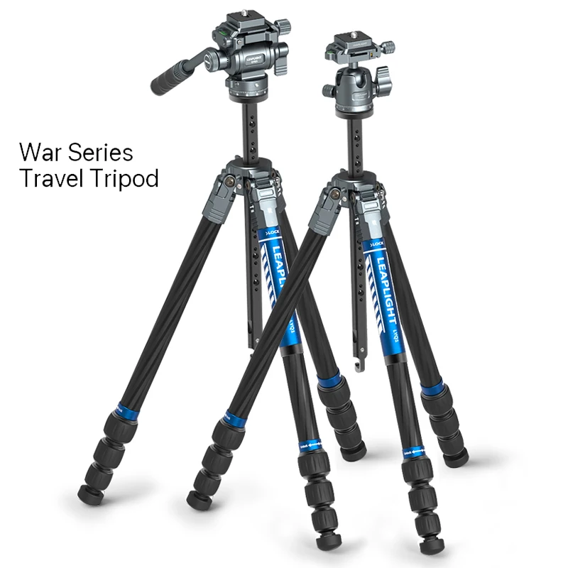 

Leaplight LY01 Carbon Fiber Tripod with Fluid Head or Ball head Portable Travel Tripod for SLR DSLR Digital Camera