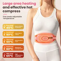 5 Modes Electric Heating Vibration Waist Massage Belt Smart Warm Palace Women Menstrual Heating Pad for for Cramps Period Relief 5