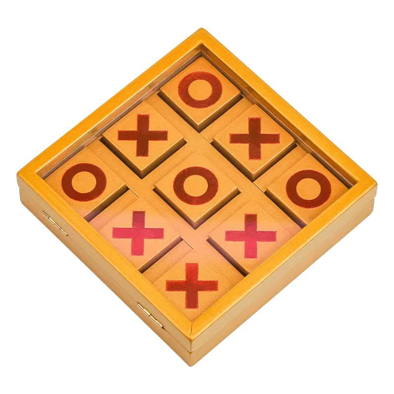 Unique Gift Classic Wooden Tic Tac Toe XOXO Best Strategy Board Games for Adults And Kids Juegos De Mesa Familiares Divertidos 2