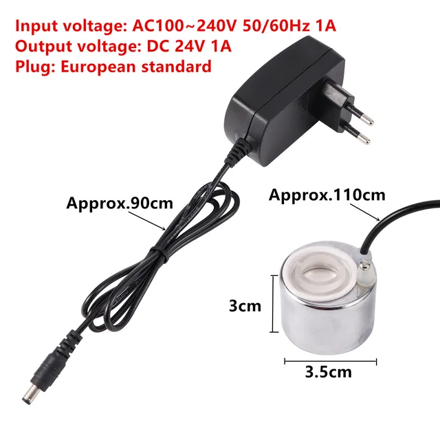 24 V -Os Mini Ultrahangos Párásító Ködkészítő Ködös Porlasztó Vízkút Tó Fej Légtelenítő Dugóval Opcionális - Image 2