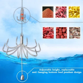 Men Explosion Fishing Hook Fishing Lure Trap Feeder Cage Sharip Fishing Hook With Stainless Steel Springs 4