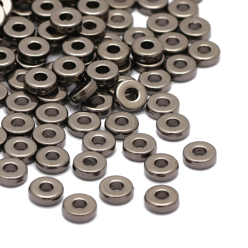 200 teile/los 6mm CCB Charm Spacer Perlen Rad Perle Flache Runde Lose Perlen Für DIY Schmuck Finden Liefert Zubehör – Detail 9