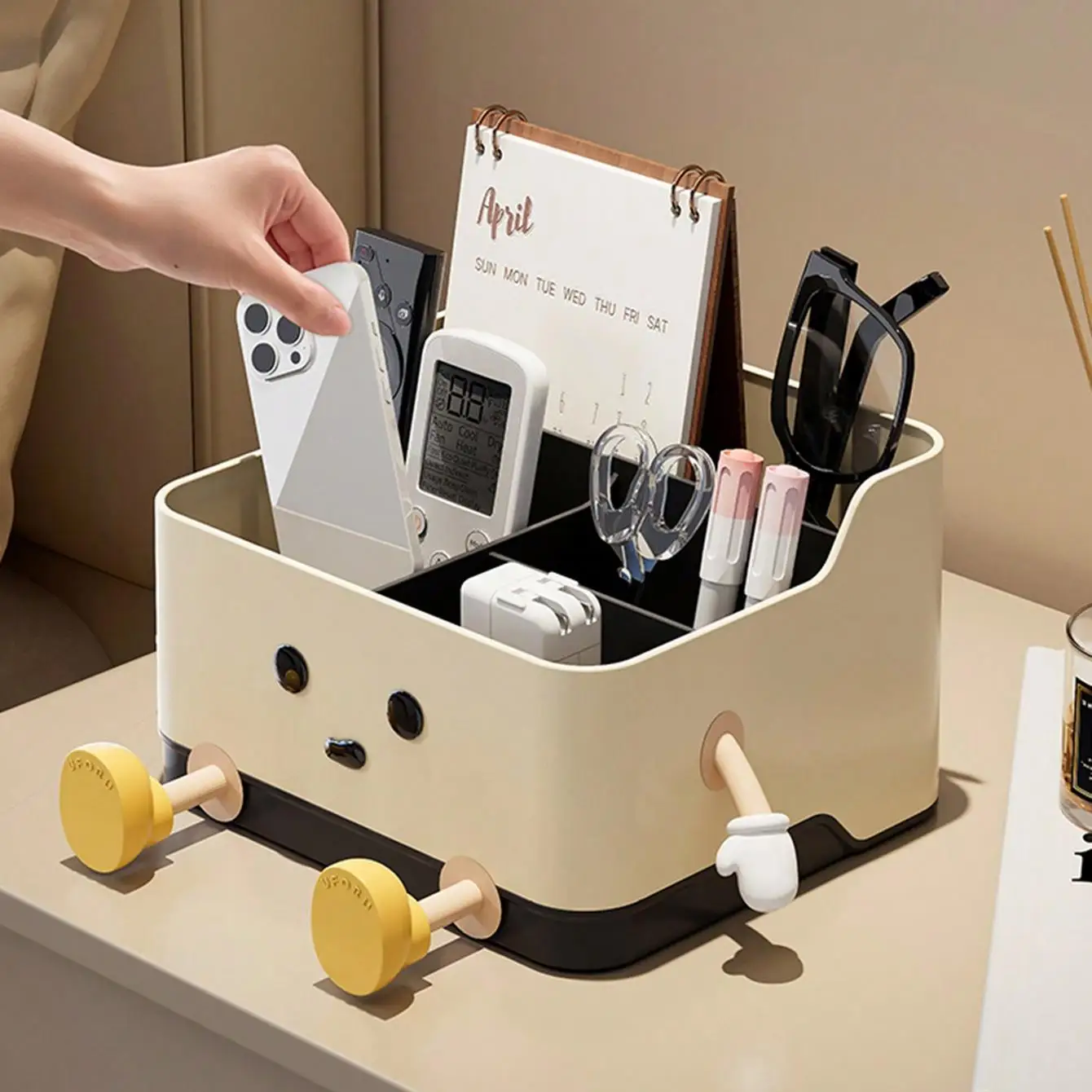 1pc multifunctional desktop storage box, Space-Saving storage and display box(with sticker),Makeup Box,Home Decor