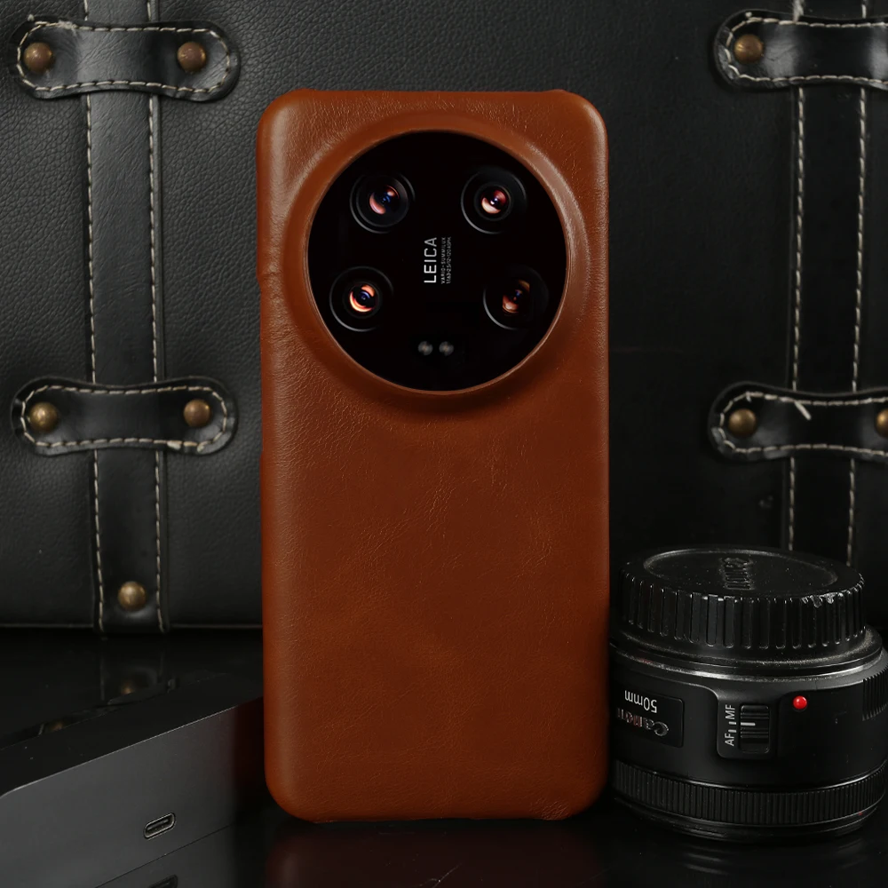 Premium Cowhide Genuine Leather Case with Oil Wax Finish - Real Leather Protective Cover