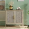 Rattan Storage Cabinet, Buffet Cabinet Sideboard with Rattan Decorated Doors, Cupboard for Hallway, Entry, Living Room 1