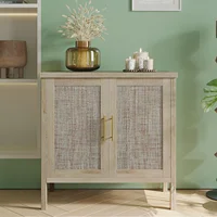 Rattan Storage Cabinet, Buffet Cabinet Sideboard with Rattan Decorated Doors, Cupboard for Hallway, Entry, Living Room 1