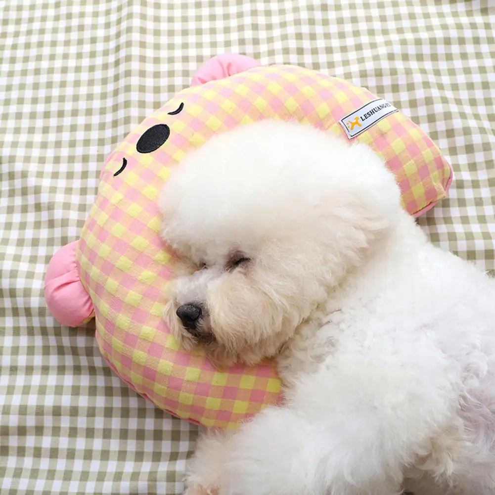 

Safe High-quality Pet Pillow Cozy Bear Pet Pillow Non-deformable U-shaped Plaid Pattern Autumn Winter Dog Two Colours Pillow